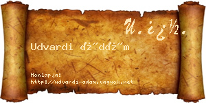Udvardi Ádám névjegykártya